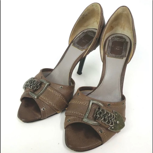 Dior Shoes - Christian Dior Leather Sandals, Size 36.5, US 6.5